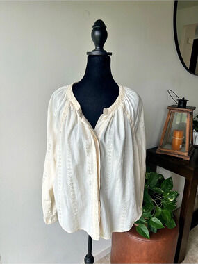 Cupio Cotton Blouse in White Size M